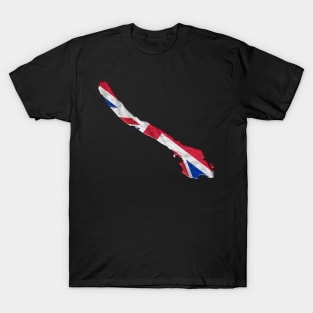 Galiano Island Silhouette in UK Flag Colours T-Shirt